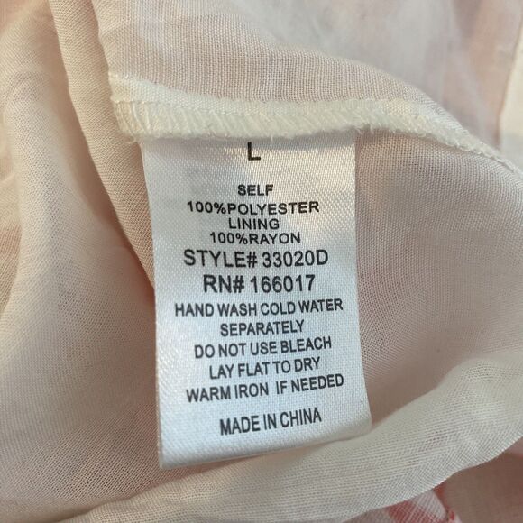 BlueB. Collection Baby Doll Mini Dress Red White Floral Collard Size Large NWOT - Picture 5 of 6